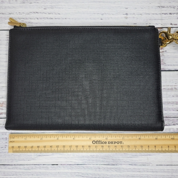 Dagne Dover Essentials Clutch Wallet Black with Gold Accents